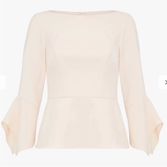 Adrianna Papell NWT Crepe Peplum Top in Satin Blush Size 8 - Picture 1 of 5